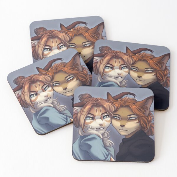 Item preview, Feline Couple Portrait Art designed and sold by Fibi-studio.