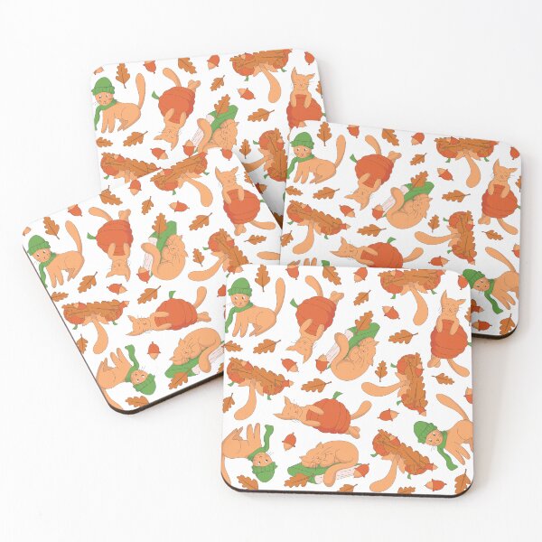 Item preview, Cozy and Cute Autumn Cats Pattern designed and sold by A-U-Design.