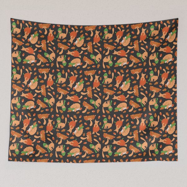 Item preview, Cozy and Cute Autumn Cats Pattern designed and sold by A-U-Design.