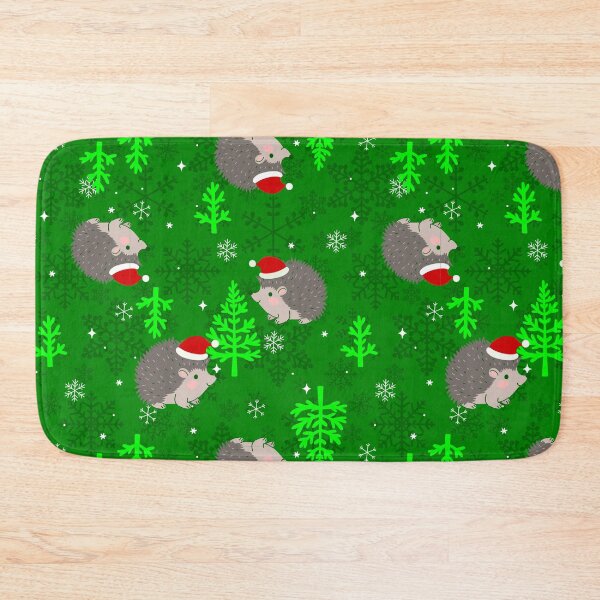 Item preview, christmas tree santa hedgehog snowflake green designed and sold by Gossip Rag.