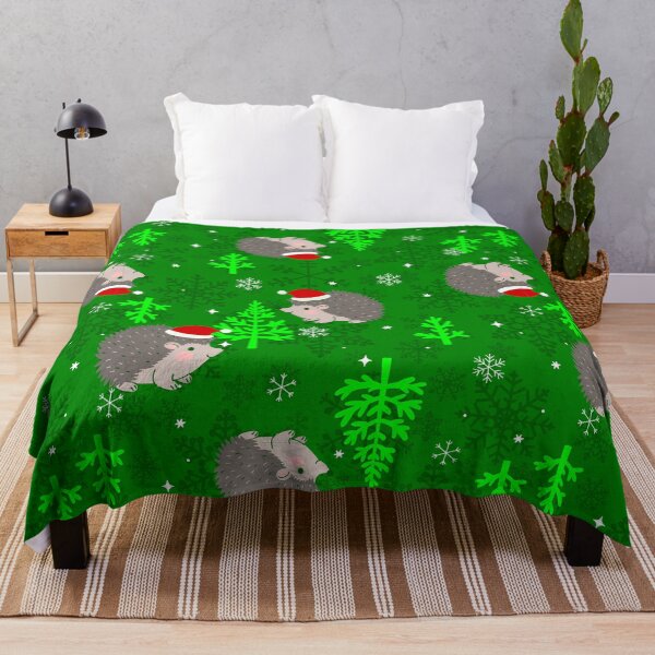 Item preview, christmas tree santa hedgehog snowflake green designed and sold by Gossip Rag.