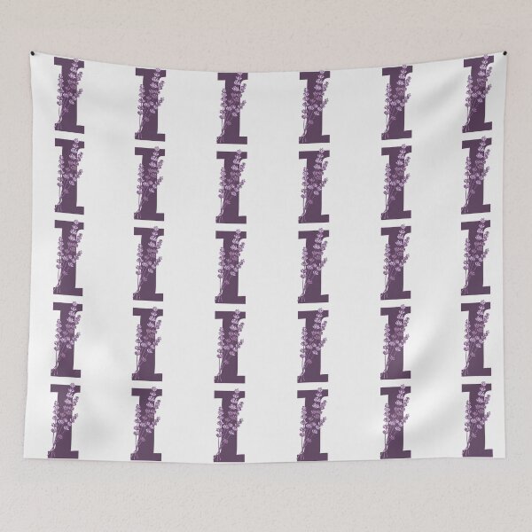 Item preview, Purple Letter I With Lavender Flowers designed and sold by ITCHAWAWAA.