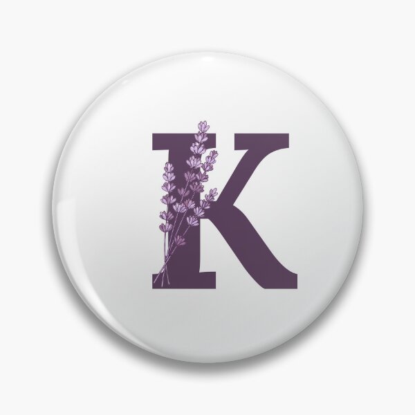 Item preview, Purple Letter K With Lavender Flowers designed and sold by ITCHAWAWAA.
