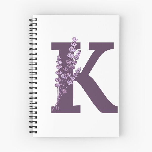 Item preview, Purple Letter K With Lavender Flowers designed and sold by ITCHAWAWAA.