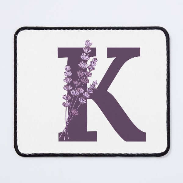 Item preview, Purple Letter K With Lavender Flowers designed and sold by ITCHAWAWAA.