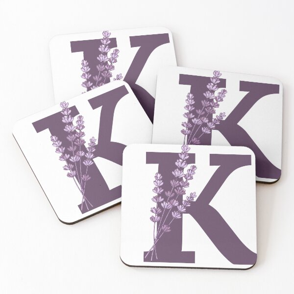 Item preview, Purple Letter K With Lavender Flowers designed and sold by ITCHAWAWAA.