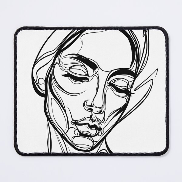Item preview, Abstract Woman Portrait – Bold Black, Gold & Red Modern Line Art designed and sold by CinthyaNovae.