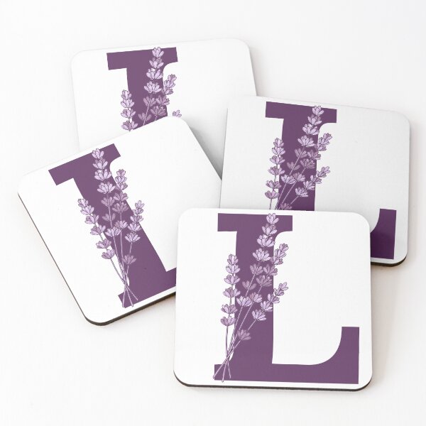 Item preview, Purple Letter L With Lavender Flowers designed and sold by ITCHAWAWAA.