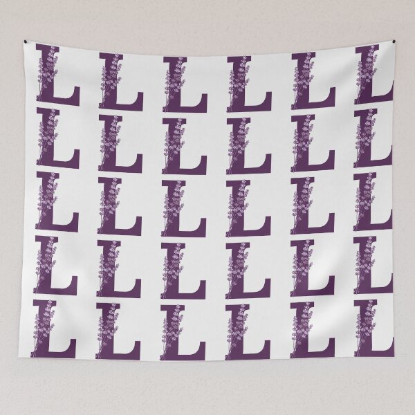 Item preview, Purple Letter L With Lavender Flowers designed and sold by ITCHAWAWAA.