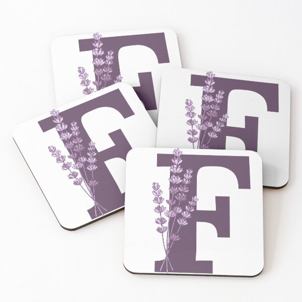 Item preview, Purple Letter F With Lavender Flowers designed and sold by ITCHAWAWAA.