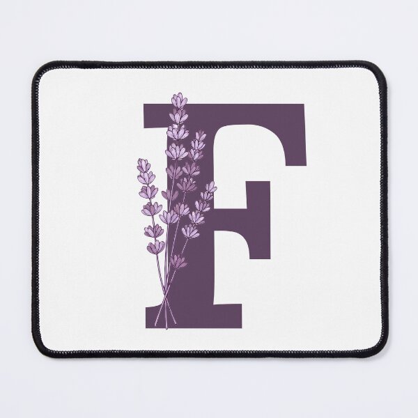 Item preview, Purple Letter F With Lavender Flowers designed and sold by ITCHAWAWAA.
