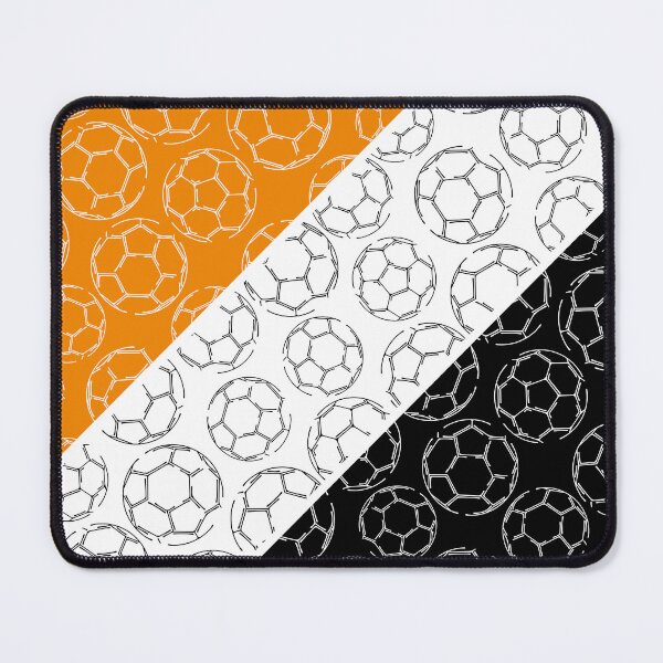Item preview, Line art soccer balls on angled color blocks - orange & black  designed and sold by katzdzynes.