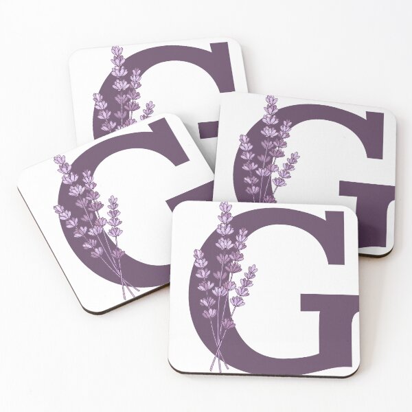Item preview, Purple Letter G With Lavender Flowers designed and sold by ITCHAWAWAA.