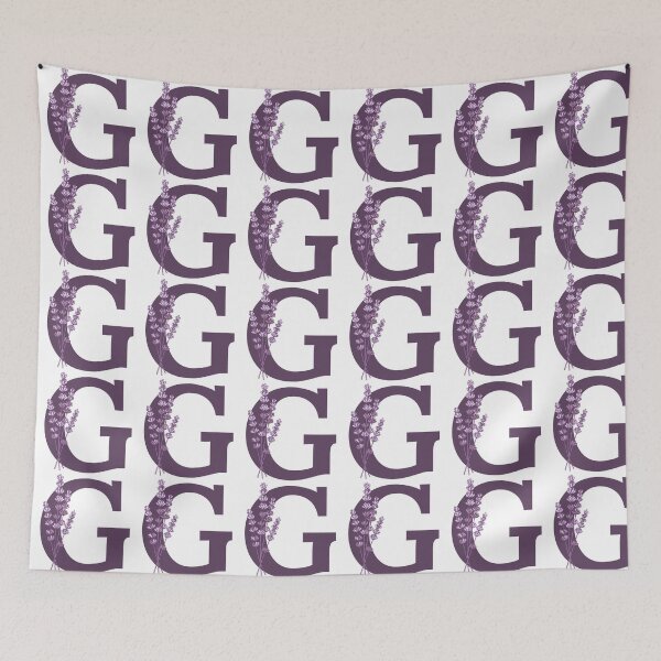 Item preview, Purple Letter G With Lavender Flowers designed and sold by ITCHAWAWAA.