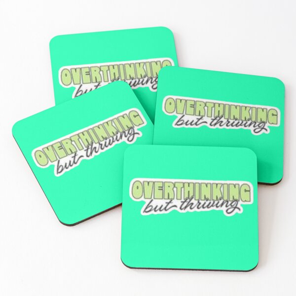 Item preview, Overthinking But Thriving Pastel Green Typography Sticker designed and sold by Scro-Ciob-Shop.