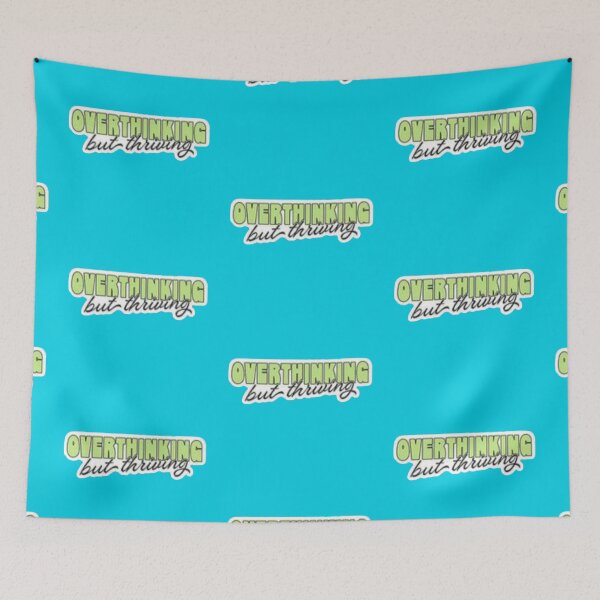 Item preview, Overthinking But Thriving Pastel Green Typography Sticker designed and sold by Scro-Ciob-Shop.