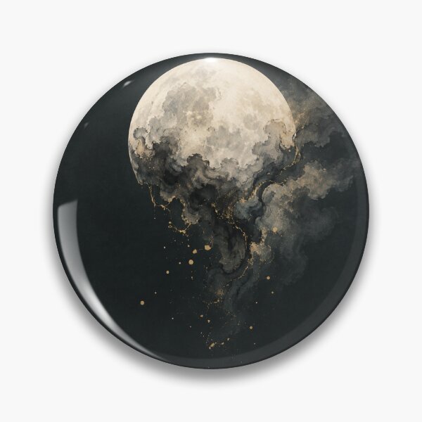 Item preview, Moon Dissolving into Ink – Japanese Sumi-e Moon Wall Art designed and sold by yuryu14yutaka.