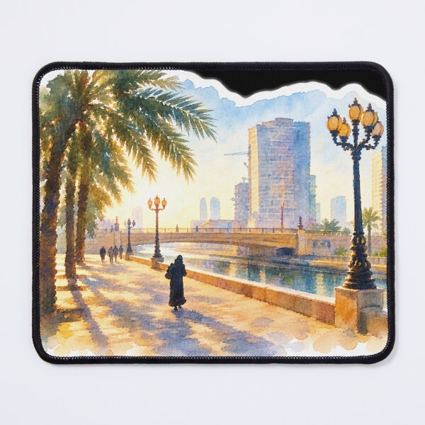 Item preview, Tropical Coastal City Watercolor Art designed and sold by SlavaArt.