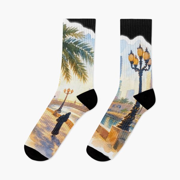 Item preview, Tropical Coastal City Watercolor Art designed and sold by SlavaArt.