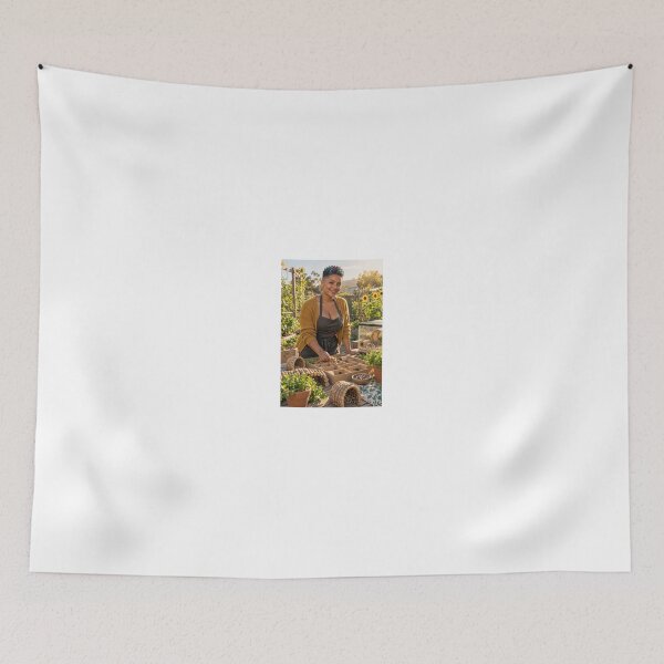 Item preview, Woman feeding tiny hamsters in sunny garden designed and sold by CathryneDelamort.