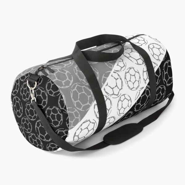 Item preview, Line art soccer balls on angled color blocks - gray & black  designed and sold by katzdzynes.