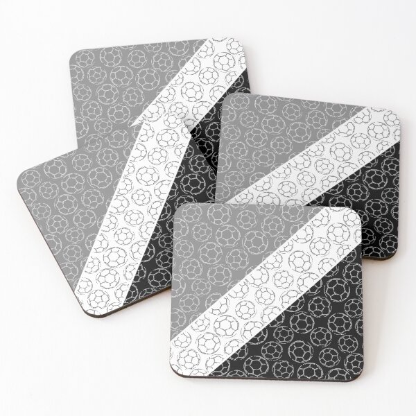 Item preview, Line art soccer balls on angled color blocks - gray & black  designed and sold by katzdzynes.