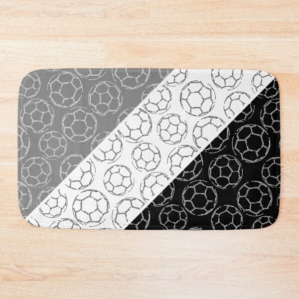 Item preview, Line art soccer balls on angled color blocks - gray & black  designed and sold by katzdzynes.