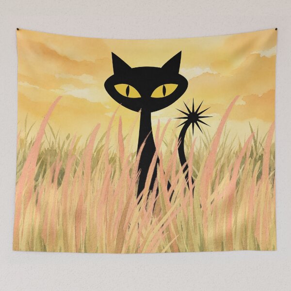 Item preview, Spooky-Cool Cat under autumn sky designed and sold by 247DesignStudio.