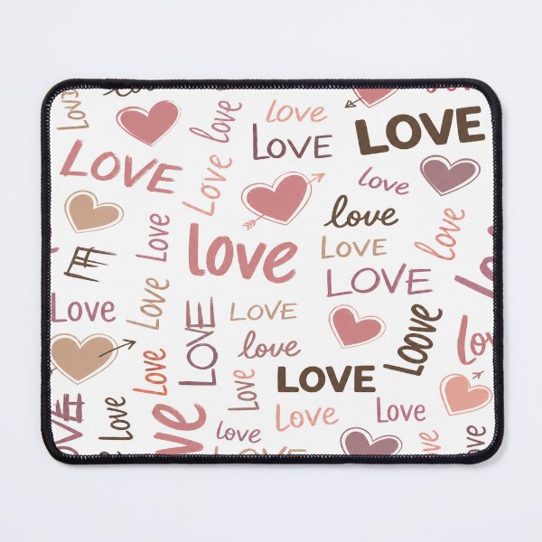 Item preview, Love Typography Pattern - Romantic Script and Pastel Hearts designed and sold by CozyPaletteShop.