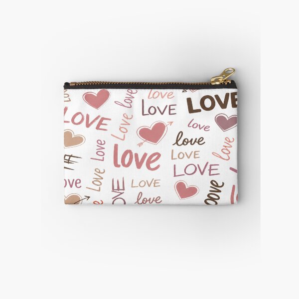 Item preview, Love Typography Pattern - Romantic Script and Pastel Hearts designed and sold by CozyPaletteShop.