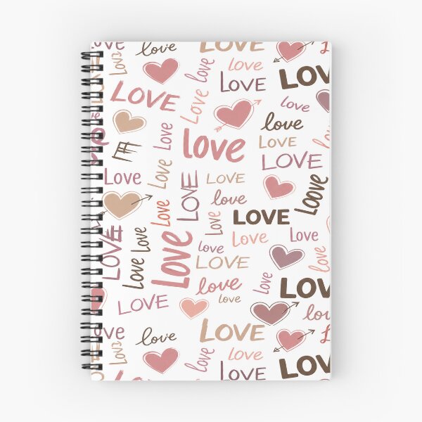 Item preview, Love Typography Pattern - Romantic Script and Pastel Hearts designed and sold by CozyPaletteShop.