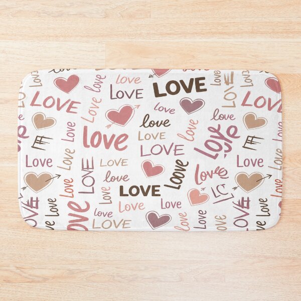 Item preview, Love Typography Pattern - Romantic Script and Pastel Hearts designed and sold by CozyPaletteShop.