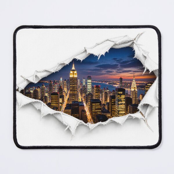 Item preview, New York City Skyline Sunset 3D Burst Graphic designed and sold by TheVibeBottle.