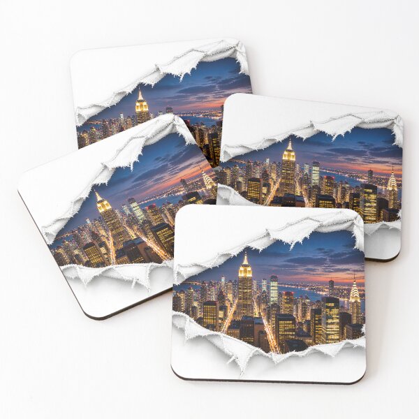 Item preview, New York City Skyline Sunset 3D Burst Graphic designed and sold by TheVibeBottle.