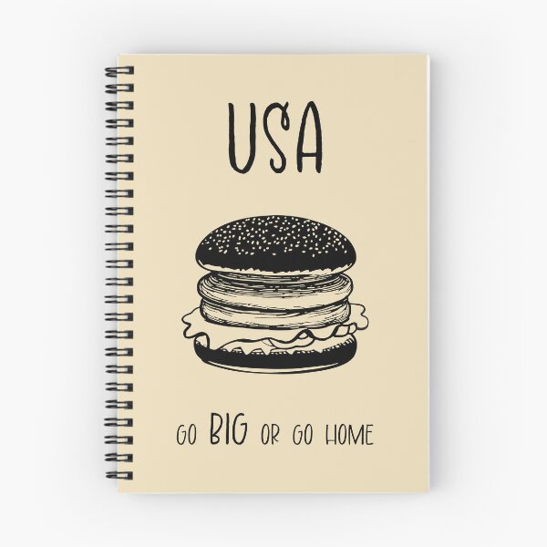 Item preview, USA Burger Print – Go Big Or Go Home, Funny Travel Pun Design designed and sold by MarkedArtPrints.