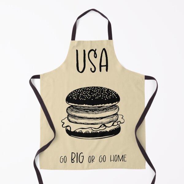 Item preview, USA Burger Print – Go Big Or Go Home, Funny Travel Pun Design designed and sold by MarkedArtPrints.