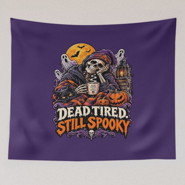 Item preview, Dead Tired. Still Spooky - Halloween Skeleton Coffee Lover. designed and sold by Endless7Art.