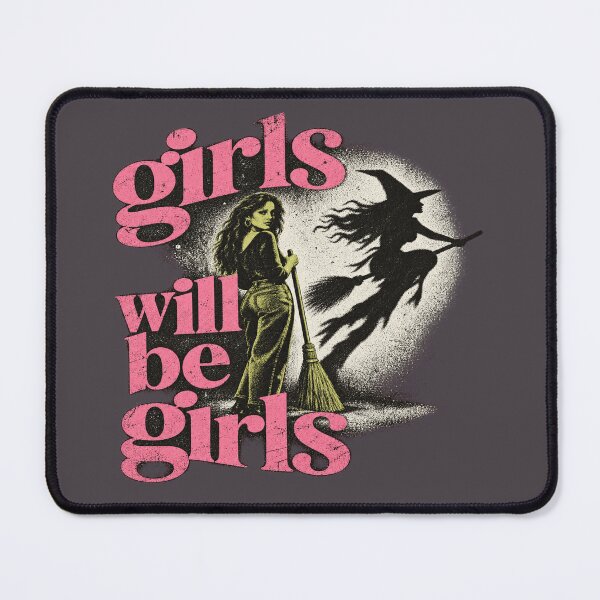 Item preview, Girls Will Be Girls Witch Shadow designed and sold by POD DYNASTY | Original Print On Demand T-Shirt Graphics.