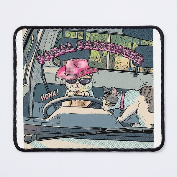 Item preview, Pagal Passenger Funny Driving Cats - Retro Pop Art Comic designed and sold by aysenism.