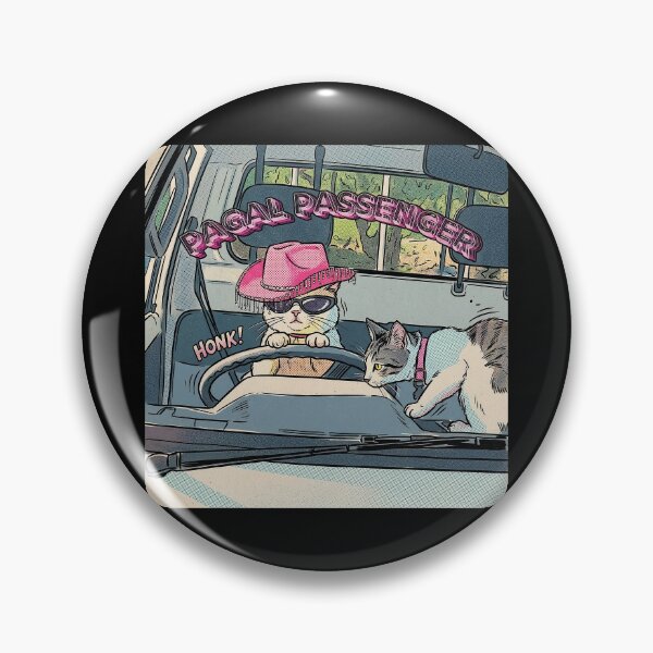 Item preview, Pagal Passenger Funny Driving Cats - Retro Pop Art Comic designed and sold by aysenism.