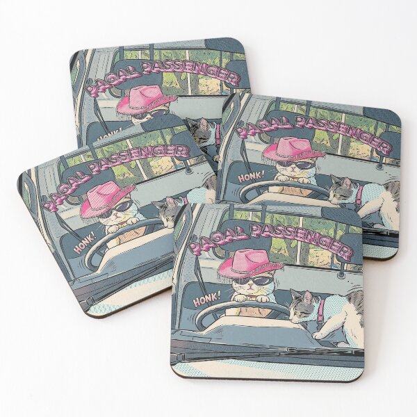 Item preview, Pagal Passenger Funny Driving Cats - Retro Pop Art Comic designed and sold by aysenism.
