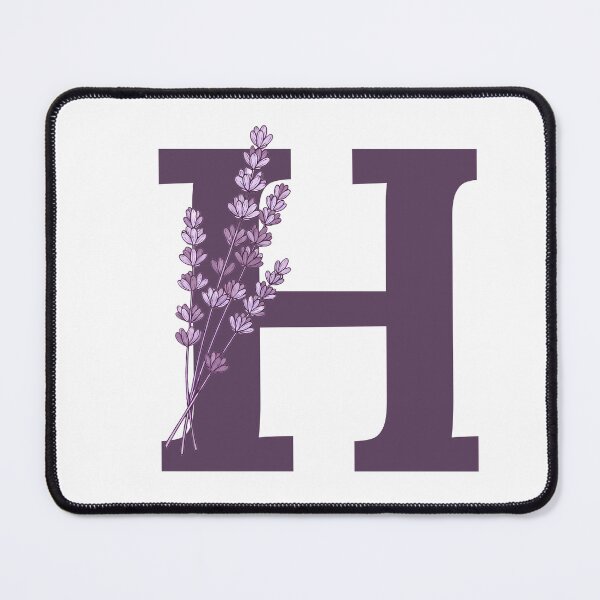 Item preview, Purple Letter H With Lavender Flowers designed and sold by ITCHAWAWAA.
