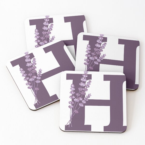 Item preview, Purple Letter H With Lavender Flowers designed and sold by ITCHAWAWAA.