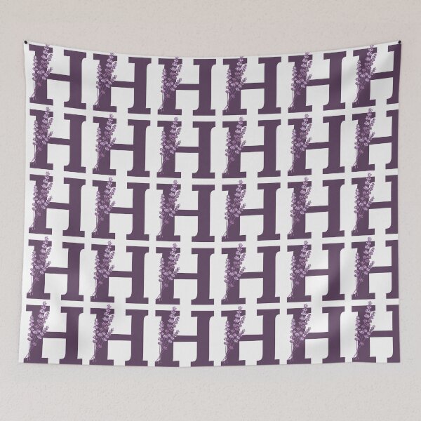 Item preview, Purple Letter H With Lavender Flowers designed and sold by ITCHAWAWAA.