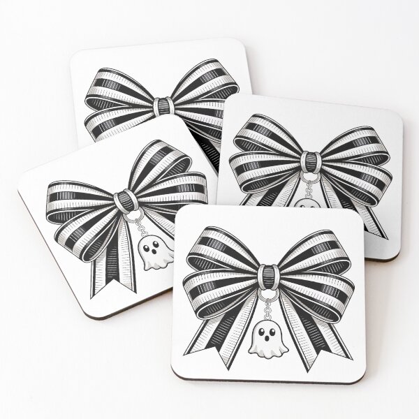 Item preview, Striped Bow with Ghost Charm designed and sold by jkrphoto.