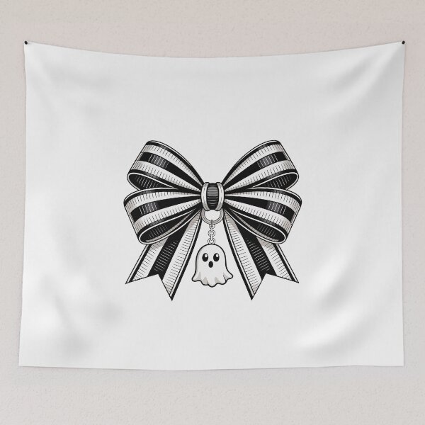 Item preview, Striped Bow with Ghost Charm designed and sold by jkrphoto.