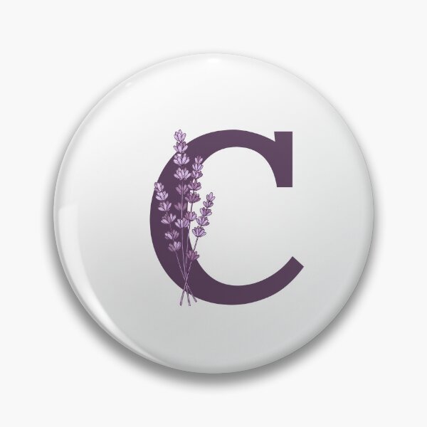 Item preview, Purple Letter C With Lavender Flowers designed and sold by ITCHAWAWAA.