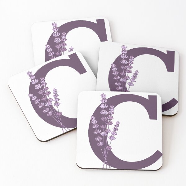 Item preview, Purple Letter C With Lavender Flowers designed and sold by ITCHAWAWAA.