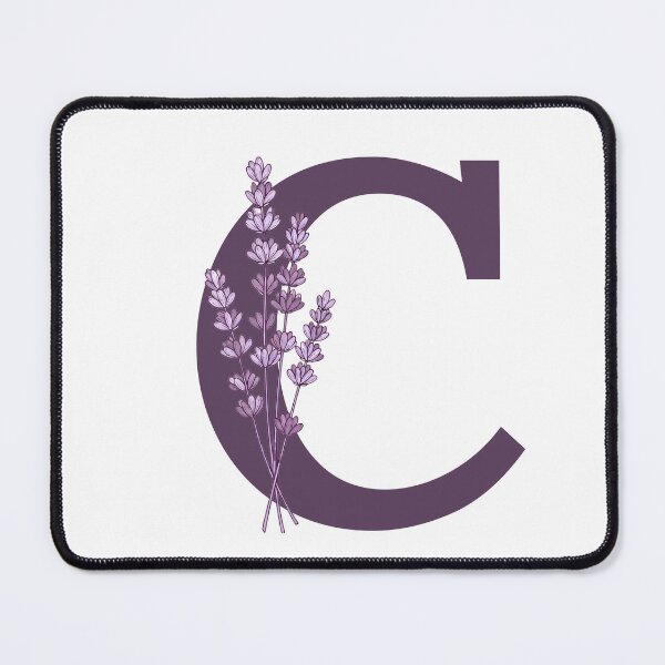 Item preview, Purple Letter C With Lavender Flowers designed and sold by ITCHAWAWAA.