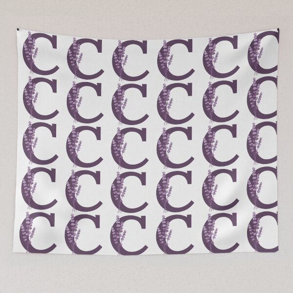 Item preview, Purple Letter C With Lavender Flowers designed and sold by ITCHAWAWAA.
